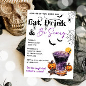 Essen Sie trinken und Beängstigend Halloween-Party Einladung