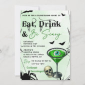 Essen Sie trinken und Beängstigend Halloween-Party Einladung (Vorderseite)