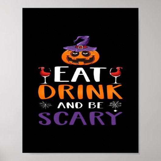 Essen Sie trinken und Beängstigend Halloween-Party Poster (Vorne)