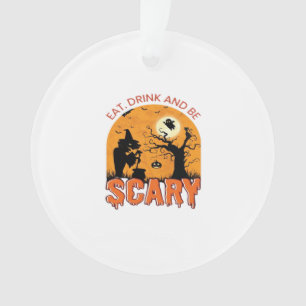 Essen Sie trinken und Beängstigend Halloween Szene Ornament