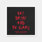 Essen Sie trinken und beängstigend schwarz rotes B Serviette (Vorderseite)