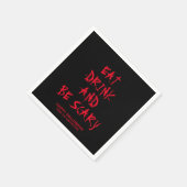 Essen Sie trinken und beängstigend schwarz rotes B Serviette (Ecke)