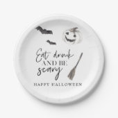 Essen Sie trinken und Beängstigend sein | Frohe Ha Pappteller (Vorderseite)