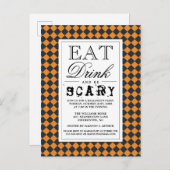 Essen Sie trinken und Beängstigend sein | Fröhlich Einladungspostkarte (Vorne/Hinten)
