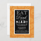 Essen Sie trinken und Beängstigend sein | Fröhlich Einladungspostkarte (Vorne/Hinten)