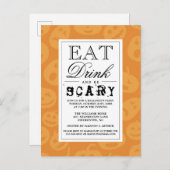 Essen Sie trinken und Beängstigend sein | Fröhlich Einladungspostkarte (Vorne/Hinten)