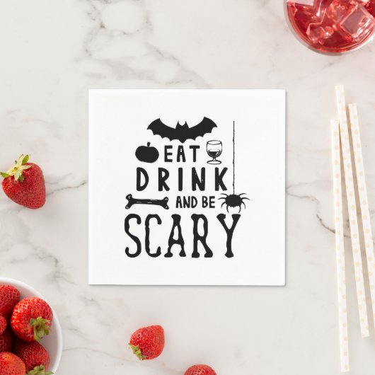 Essen Sie trinken und beängstigend sein halbrund Serviette (Beispiel)