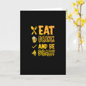 Essen Sie trinken und Beängstigend sein ich Hallow Karte (Gelbe Blume)