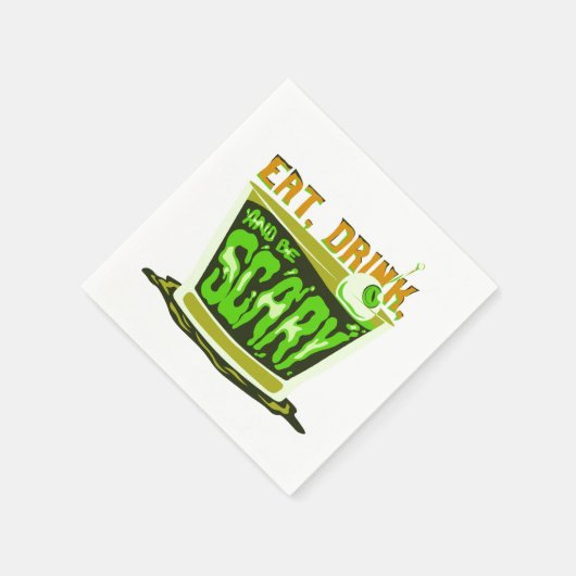 Essen Sie trinken und beängstigend sein Serviette (Ecke)