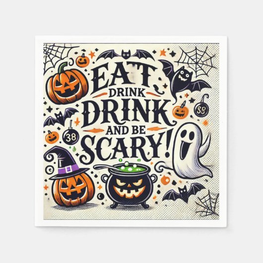 Essen Sie trinken und Beängstigend sein Serviette (Vorderseite)