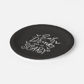 Essen Sie trinken und Beängstigend sein | Witziges Pappteller (Schrägansicht)