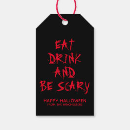 Essen Sie trinken und beängstigend werden roten Bl Geschenkanhänger