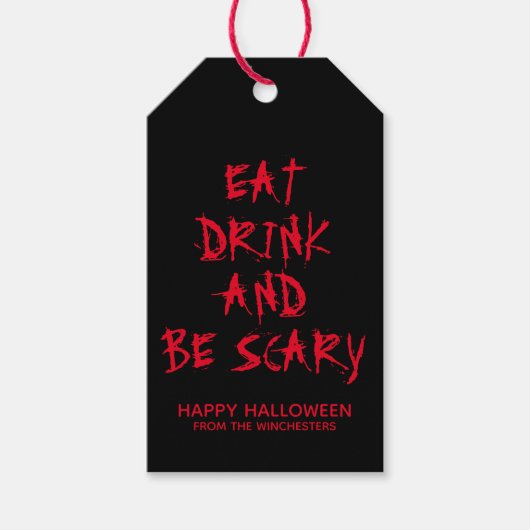 Essen Sie trinken und beängstigend werden roten Bl Geschenkanhänger (Vorderseite)