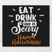 Essen Sie trinken und Beängstigendes Halloween-Par Alkoholflaschenetikett (Einzelnes Label)