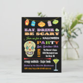 Essen Sie trinken und Beängstigendes Halloween-Par Einladung (Stehend Vorderseite)