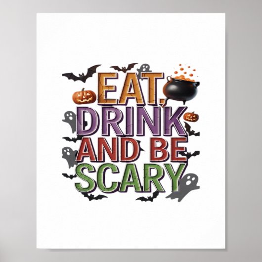 Essen Sie trinken und Beängstigendes Halloween-Par Poster (Vorne)