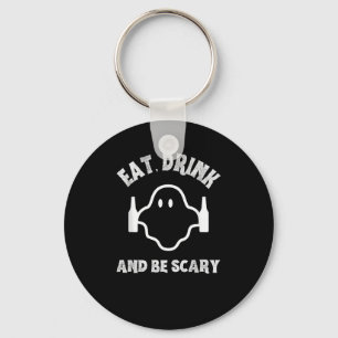 Essen Sie trinken und Beängstigendes Halloween-Par Schlüsselanhänger