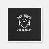 Essen Sie trinken und Beängstigendes Halloween-Par Serviette (Vorderseite)