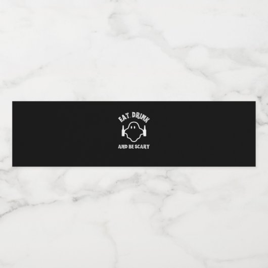 Essen Sie trinken und Beängstigendes Halloween-Par Wasserflaschenetikett (Einzelnes Label)