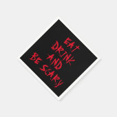 Essen Sie trinken und beängstigendes rotes Hallowe Serviette (Ecke)