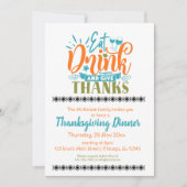 Essen Sie trinken und danken Einladung (Vorderseite)