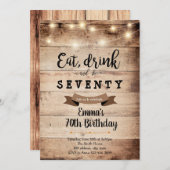 Essen Sie trinken und erwachsen sein Geburtstag. Einladung (Vorne/Hinten)