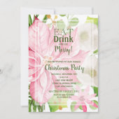 Essen Sie trinken und fühlen Sie sich am blumigen Einladung (Vorderseite)