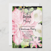 Essen Sie trinken und fühlen Sie sich am blumigen Einladung (Vorderseite)