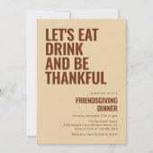 Essen Sie trinken und fühlen Sie sich dankbar, das Einladung (Vorderseite)
