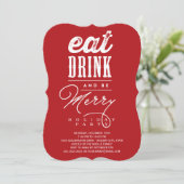 Essen Sie trinken und genießen Sie die Rustikale F Einladung (Stehend Vorderseite)