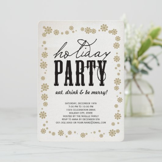 Essen Sie trinken und genießen Sie die Rustikale F Einladung (Stehend Vorderseite)