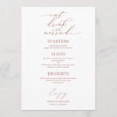 Essen Sie trinken und genießen Sie Verheiratete Sp Menükarte (Vorderseite)