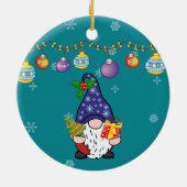 Essen Sie trinken und gnomie sein Keramik Ornament (Hinten)