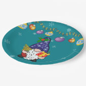 Essen Sie trinken und gnomie sein Pappteller (Schrägansicht)