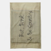 Essen Sie trinken und Land sein Geschirrtuch (Vertikal)