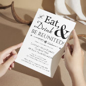 Essen Sie trinken und lassen Sie sich wiederverein Einladung