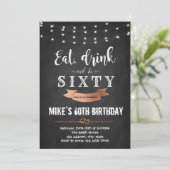 Essen Sie trinken und lassen Sie sich zum 50. Gebu Einladung (Stehend Vorderseite)