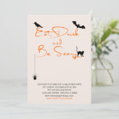 Essen Sie trinken und seien Sie Beängstigend Hallo Einladung (Stehend Vorderseite)