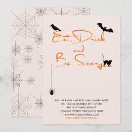 Essen Sie trinken und seien Sie Beängstigend Hallo Einladung