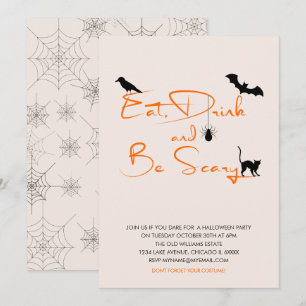 Essen Sie trinken und seien Sie Beängstigend Hallo Einladung