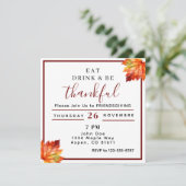 Essen Sie trinken und seien Sie dankbar Einladung (Stehend Vorderseite)