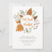 Essen Sie trinken und seien Sie dankbar Erntedank  Einladung (Vorderseite)