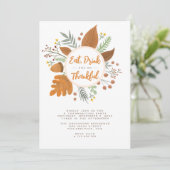 Essen Sie trinken und seien Sie dankbar Erntedank  Einladung (Stehend Vorderseite)