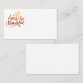 Essen Sie trinken und seien Sie dankbar Erntedank Platzkarte (Vorne/Hinten)