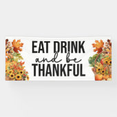 Essen Sie trinken und seien Sie dankbar Fall Party Banner (Horizontal)