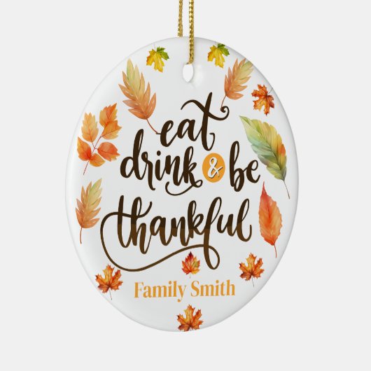 Essen Sie trinken und seien Sie dankbar modern Keramik Ornament (Rechts)