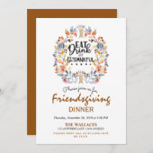 Essen Sie trinken und seien Sie dankbar Rustikal F Einladung (Vorne/Hinten)