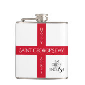 Essen Sie trinken und seien Sie englische St Georg Flachmann (Vorderseite)