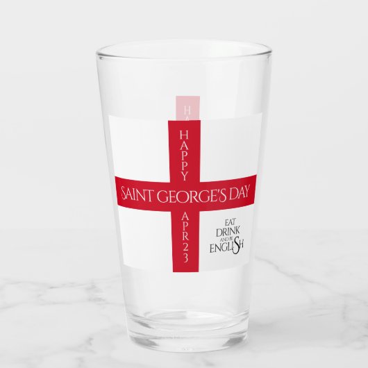 Essen Sie trinken und seien Sie englische St Georg Glas (Rückseite)