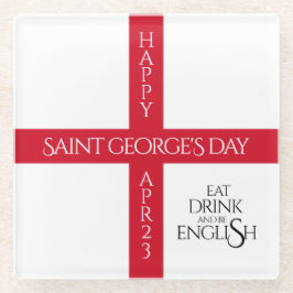 Essen Sie trinken und seien Sie englische St Georg Glasuntersetzer